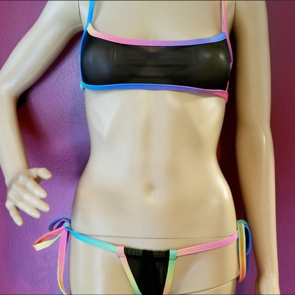 Sheer Black Rainbow Bikini